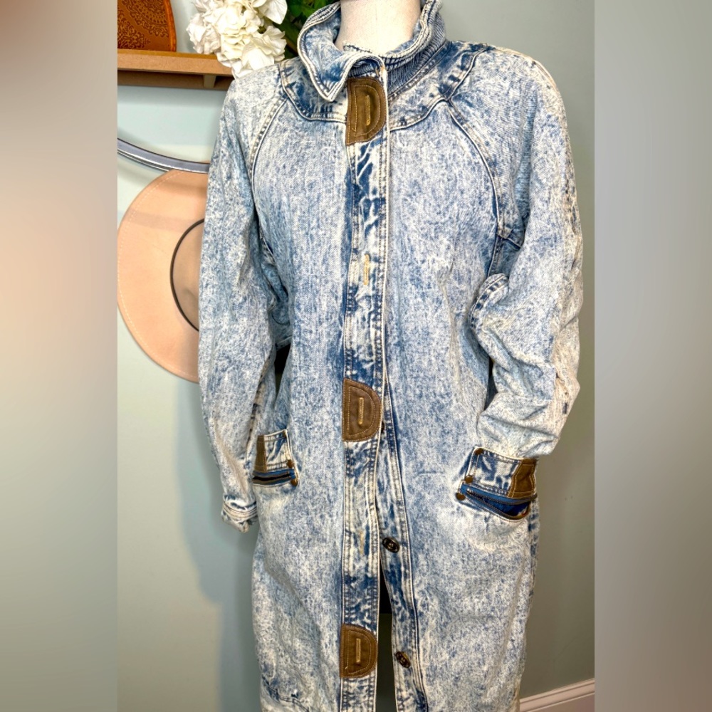 Vintage Rare 80's Long Denim & Flannel Coat